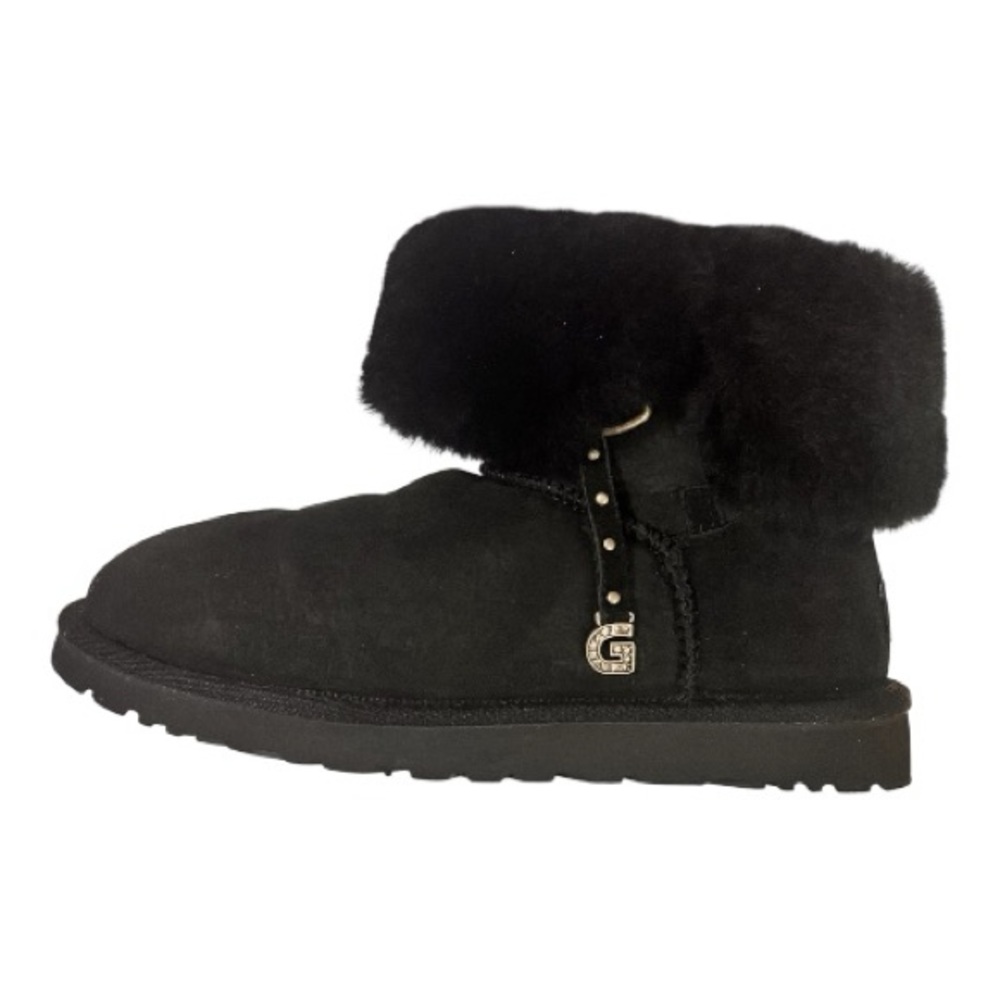 UGG Azalea Boots Black with UGG Silver Rhinestone Bling Letters size 9 - Picture 8 of 11